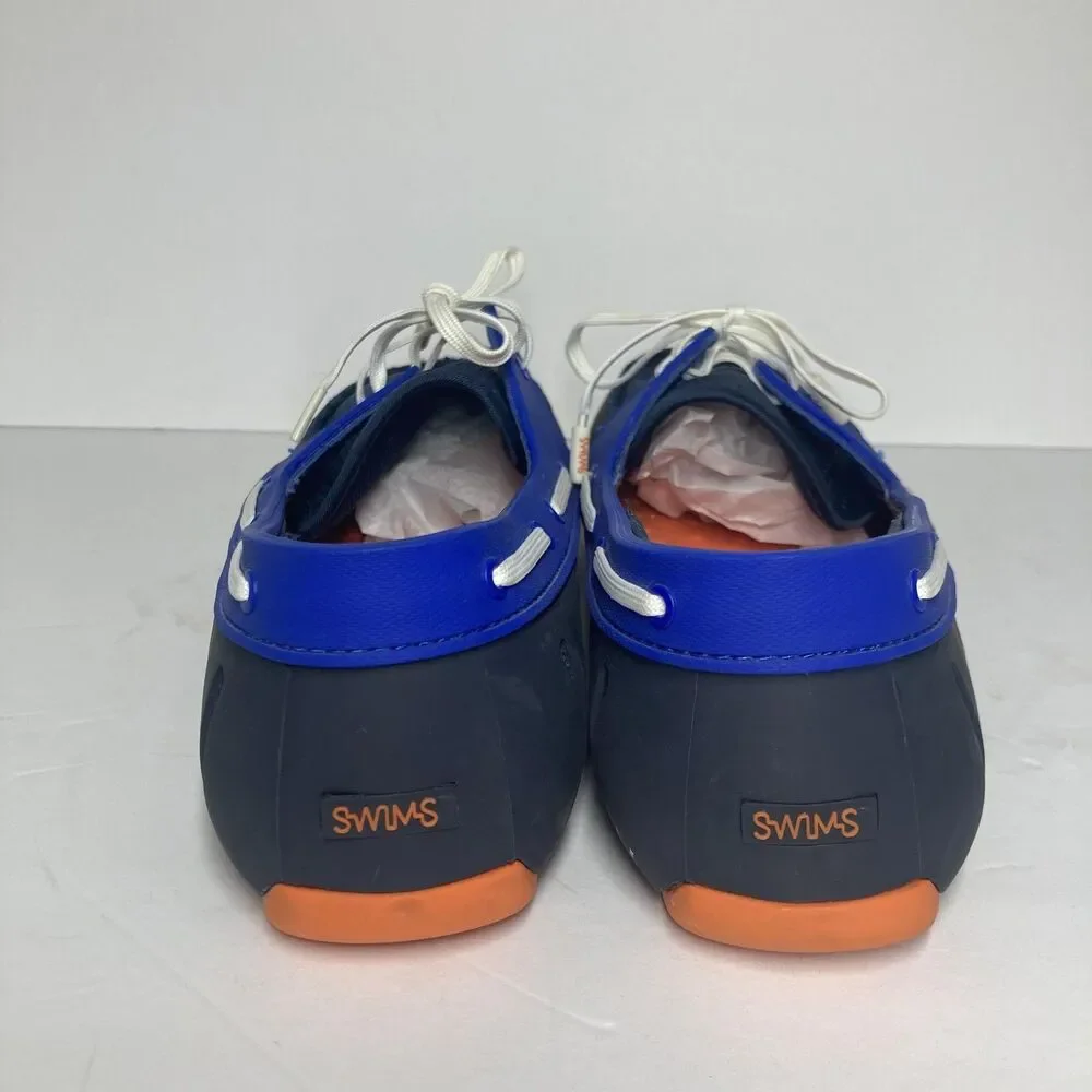 Swims Shoes Mens Size 9 Blue Orange Mesh Lace Up Loafers Water Resistant Comfort